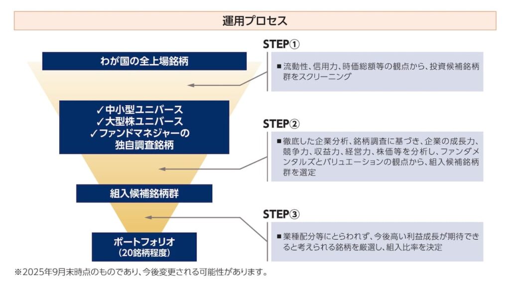 「厳選ジャパン」の目論見書より引用した商品説明画像。